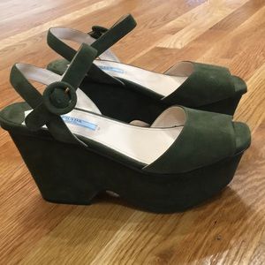 Prada wedge sandals.  EUC
